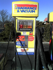 Fragrance combo vacuum with scent options at Denver car wash
