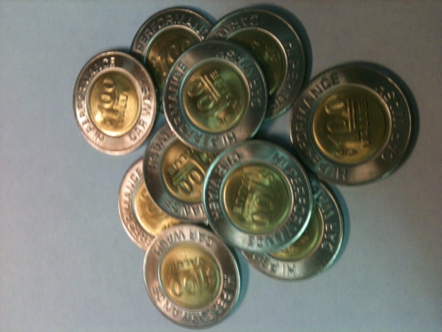 Hi Performance Car Wash branded dollar tokens