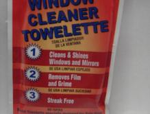 Wet towels for windshield and window cleaning